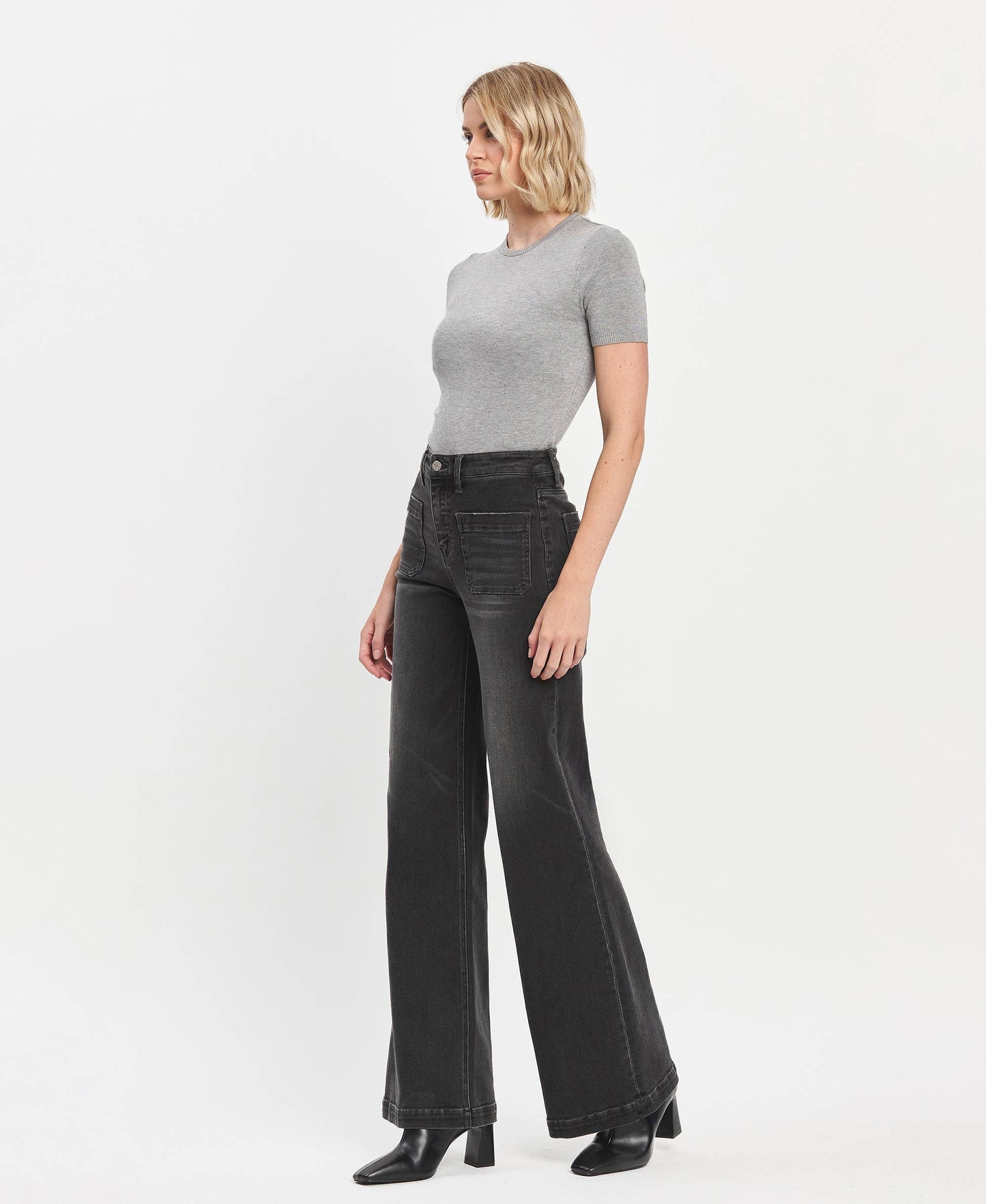 High Rise Wide Leg Trouser by Vervet