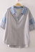 Oversized Half Sleeve Casual Knit Top in Grey & Blue