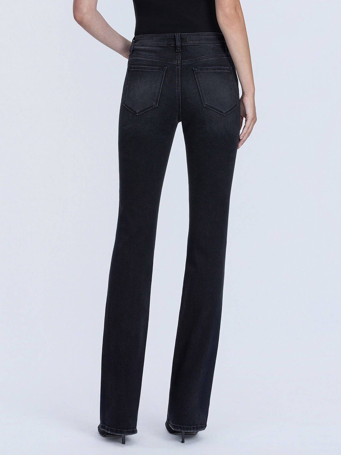 High Rise Full Length Bootcut Denim in Black