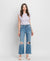 High Rise Crop Slim Wide Leg Denim by Lovervet