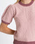Pink Textured Short Sleeve Lightweight Sweater