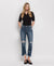 High Rise Crop Straight Distressed Jeans by Lovervet