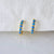 Blue Opal Huggie Hoop Earrings Hypoallergenic, Sterling Silv