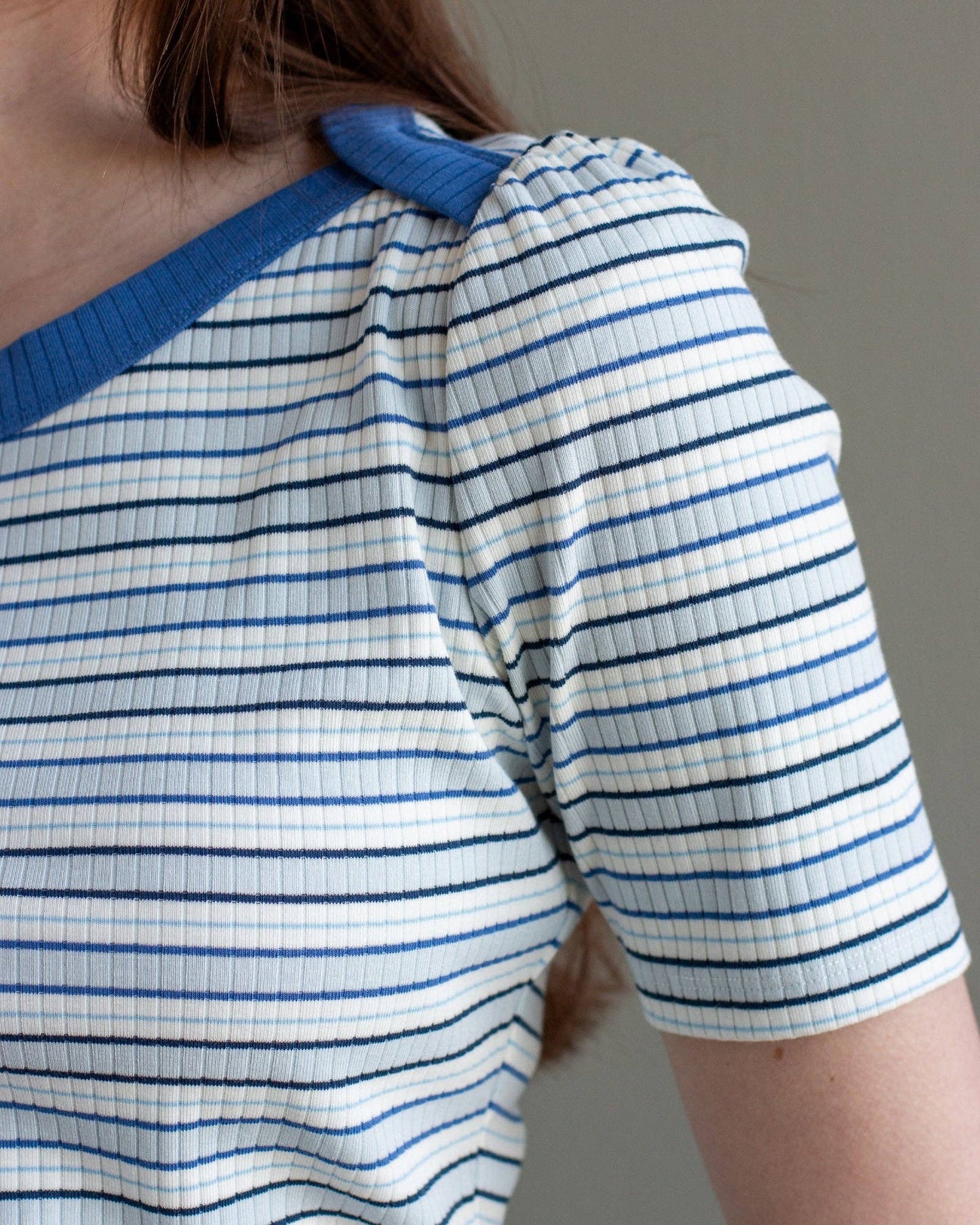 Yacht Club Blue Striped Knit Top