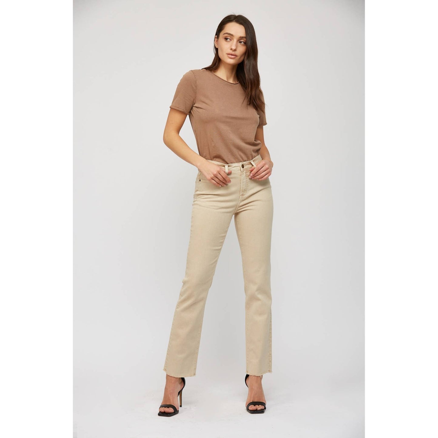 High Rise Vintage Garment Dyed Straight Denim in Light Desert by MICA