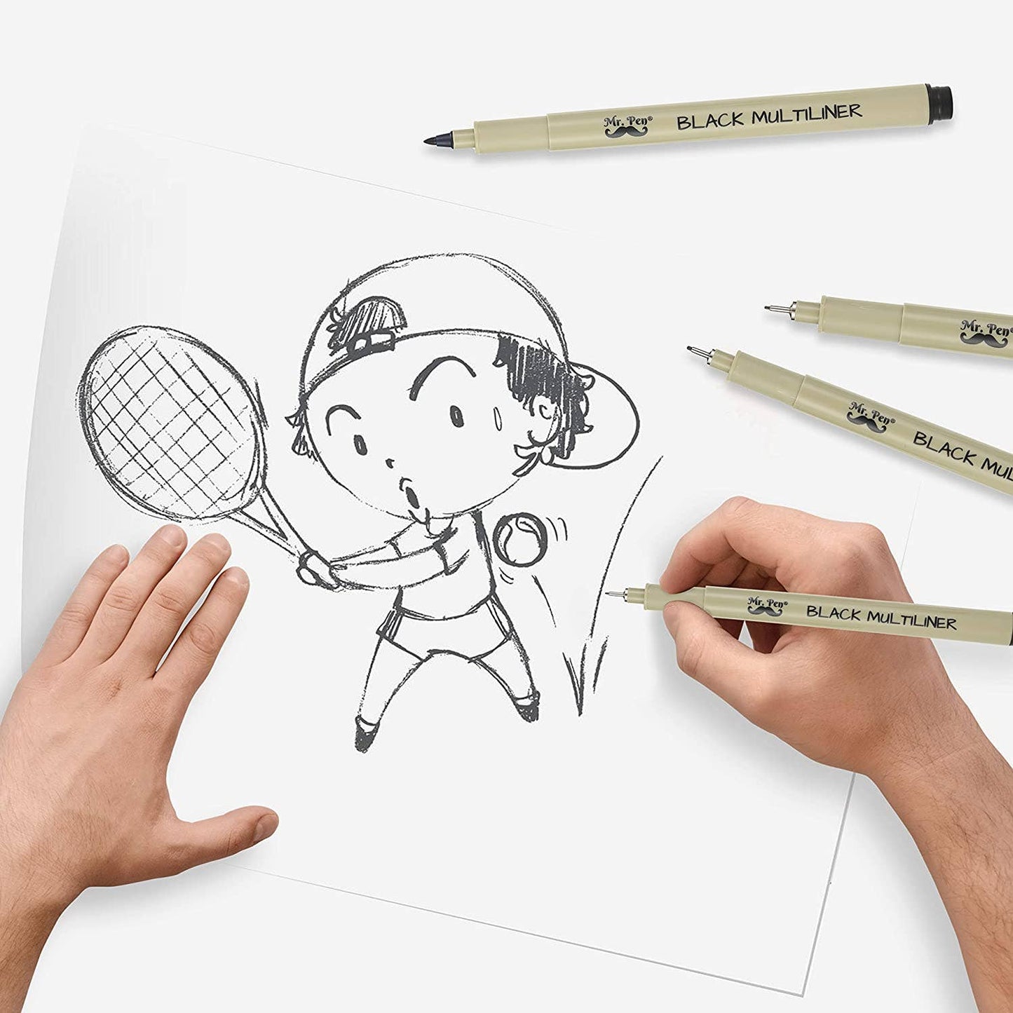 Mr. Pen Black Multiliner Drawing Pens - 8 Pack