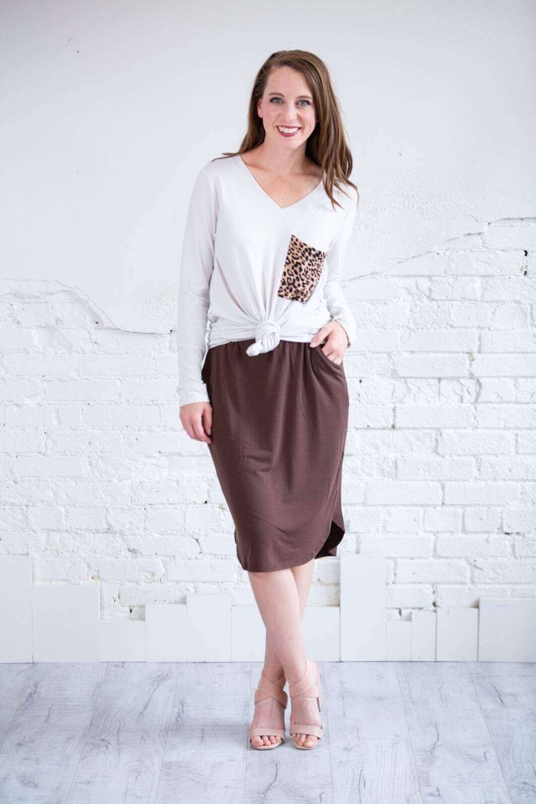 Zenana skirt Tulip Hem Skirt W/ Pockets
