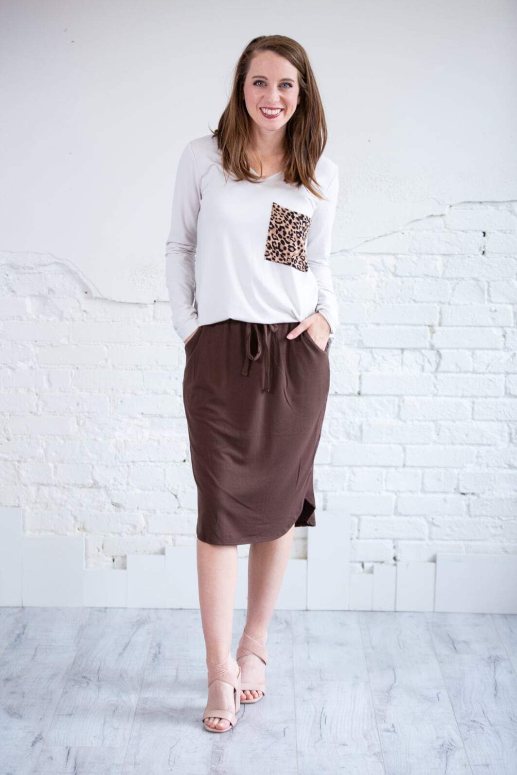 Zenana skirt Tulip Hem Skirt W/ Pockets