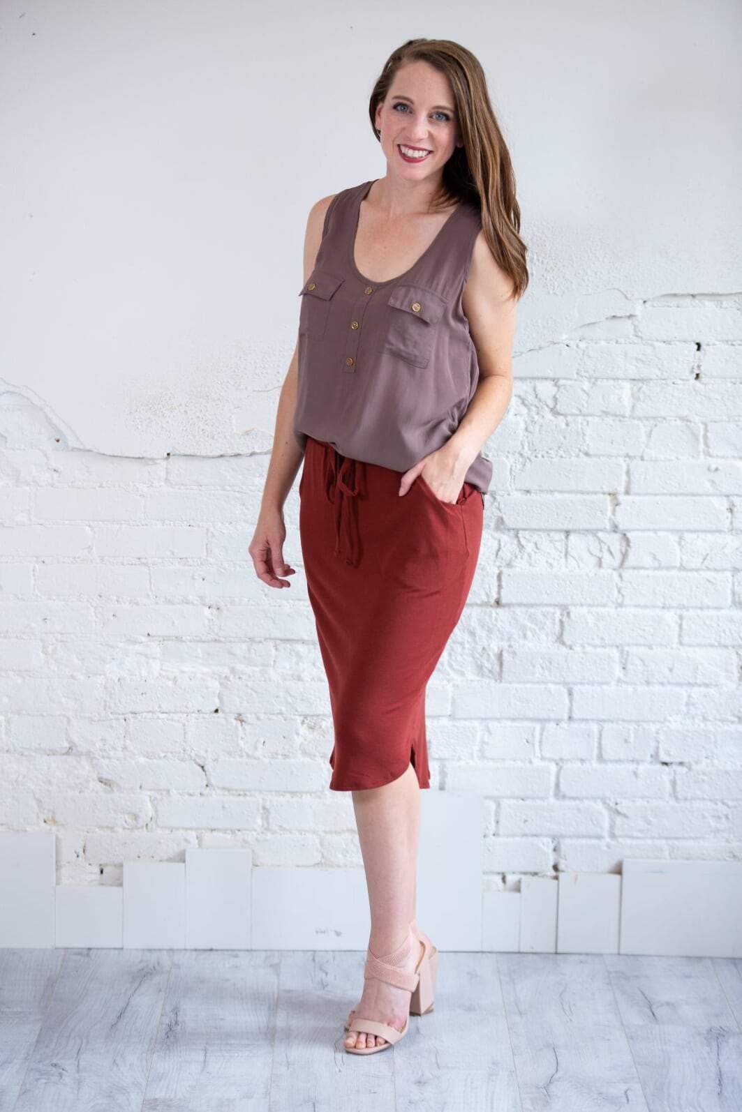 Zenana skirt Tulip Hem Skirt W/ Pockets