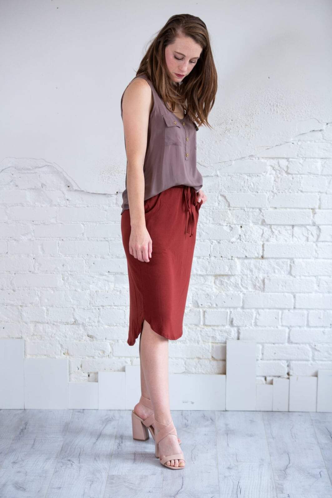 Zenana skirt Tulip Hem Skirt W/ Pockets