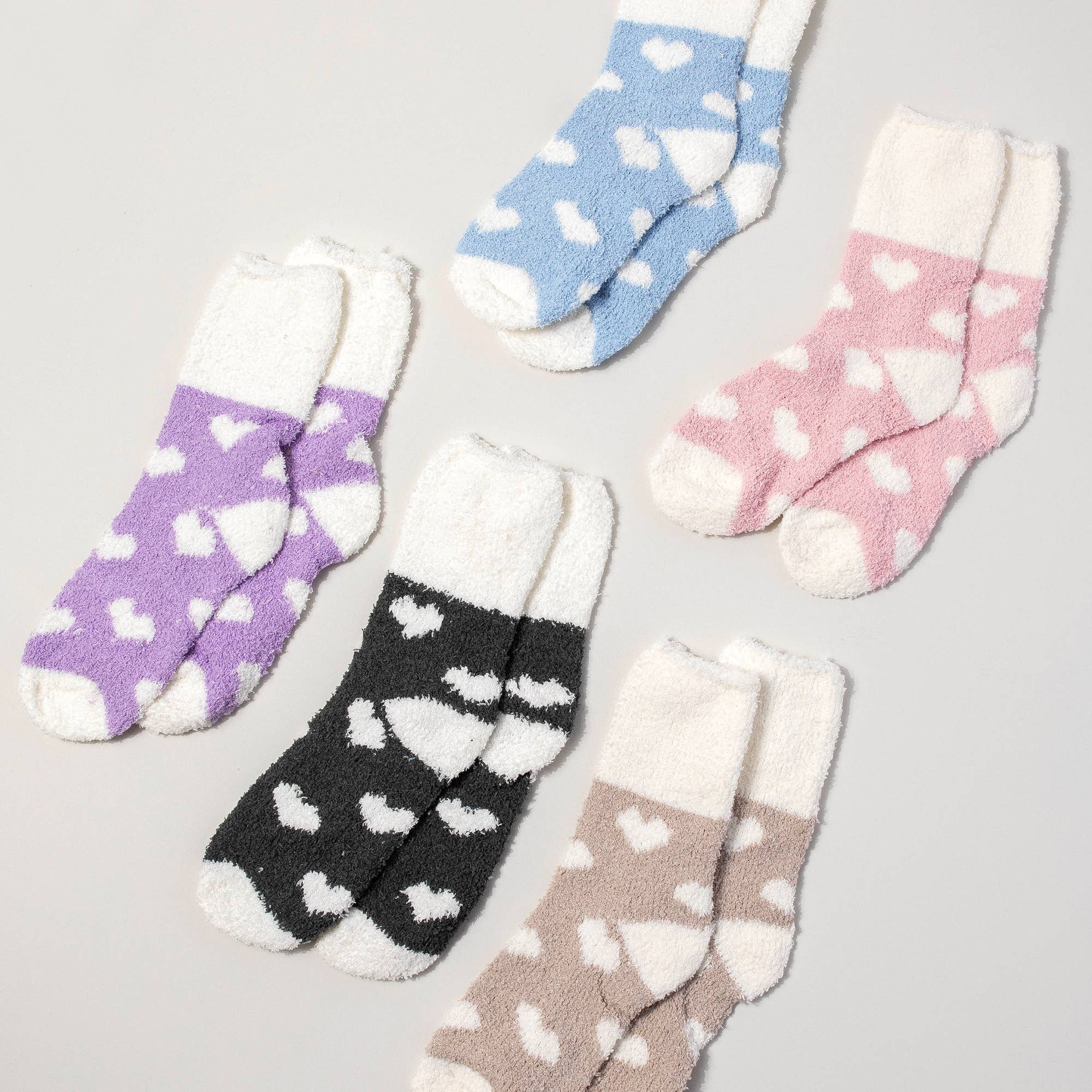 Cozy Heart Print Sleep Socks