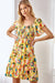 Lemon & Floral Printed Dress by Emily Wonder