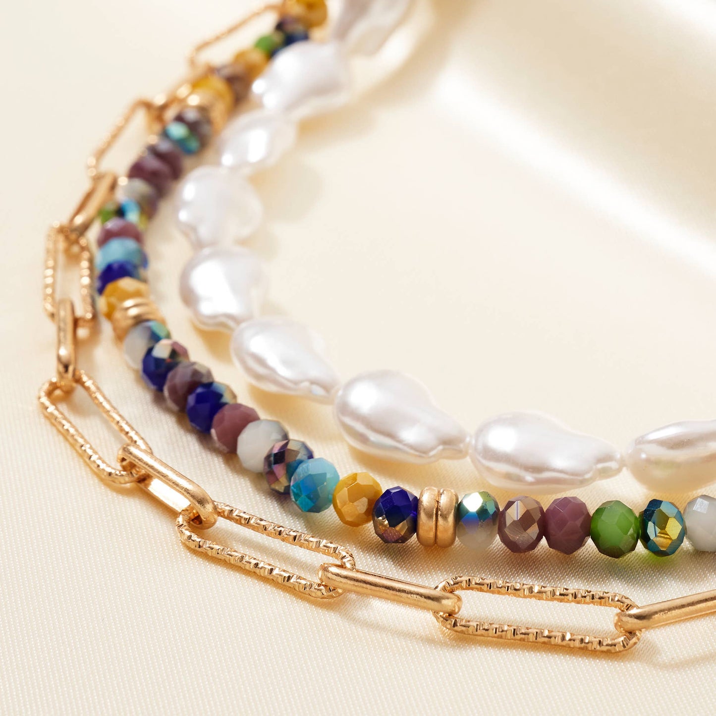 Beaded Pearl Layered Necklace