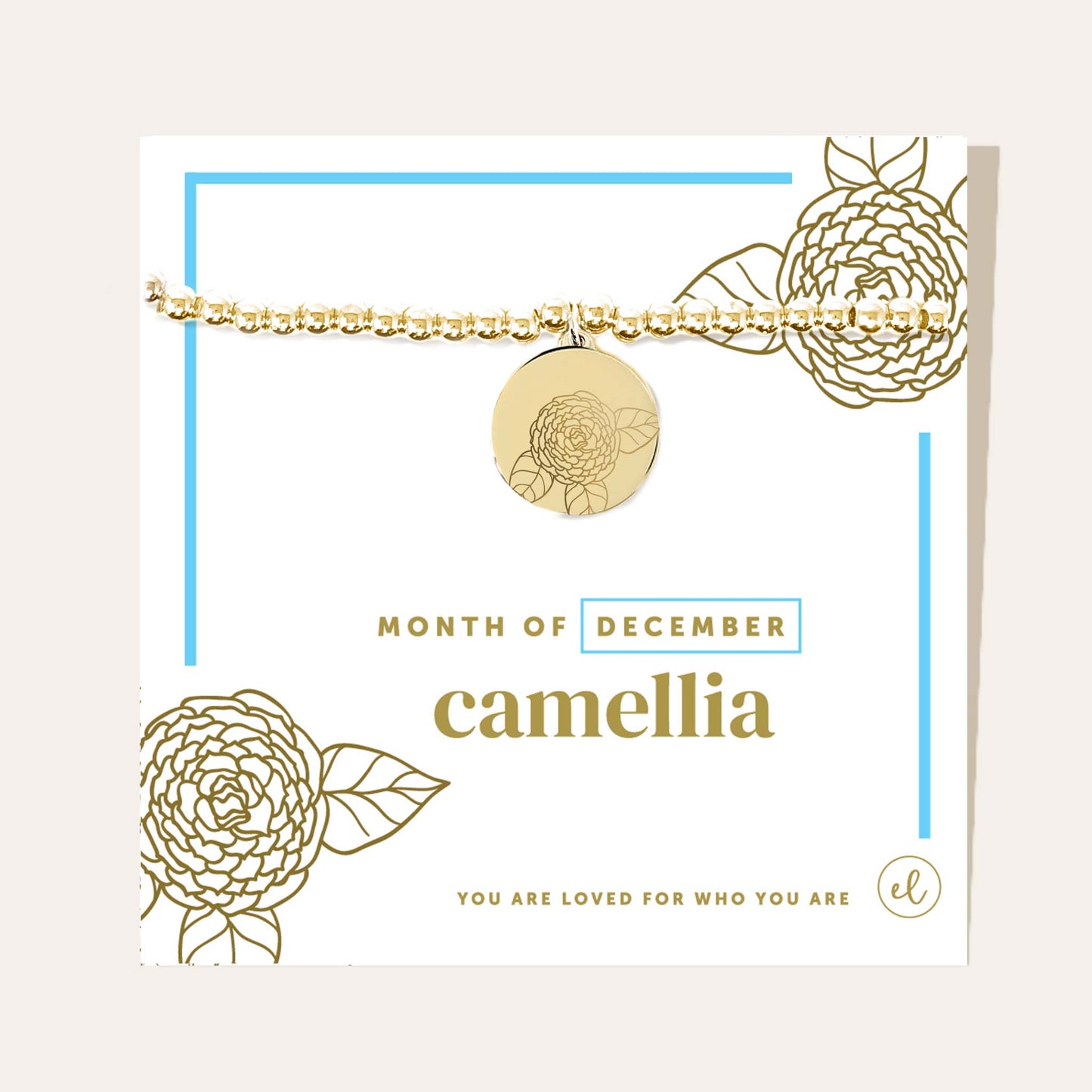 Birth Flower Charm Bracelet - gold