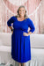 Kennedy Pleat Midi Dress in Vibrant Blue