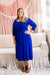 Kennedy Pleat Midi Dress in Vibrant Blue