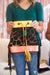 Zelah Leather and Hair on Hide Bucket Crossbody in Giraffe + Orange & Yellow