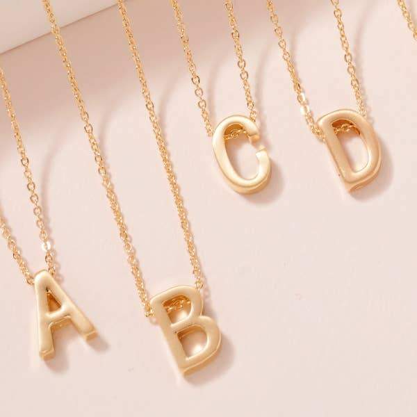 Avenue Zoe Necklace Personalized Initial Letter Charm Necklace