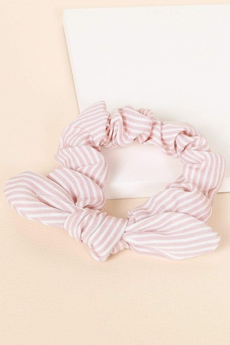 avenue Zoe scrunchie Pink Striped Woven Hair Scrunchies