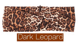 Beauty & Fashion Nec. Headband Dark Leopard Cotton Knot Elastic Headband