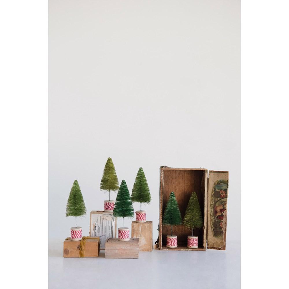 Creative Coop Christmas XMAS - Trio of Bottle Brush Trees (Set of 3)