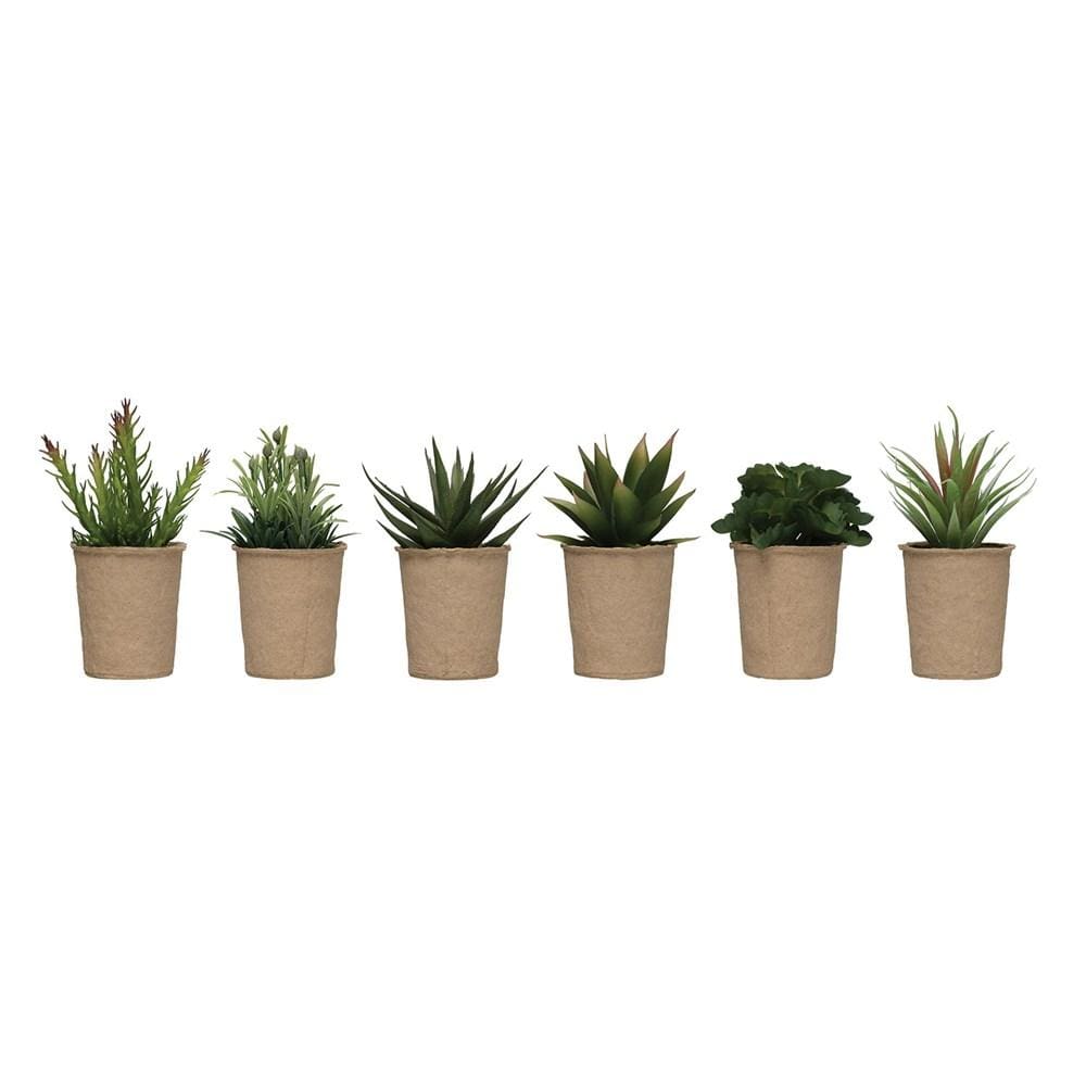 Creative Coop plant Faux Succulent in Paper Pot