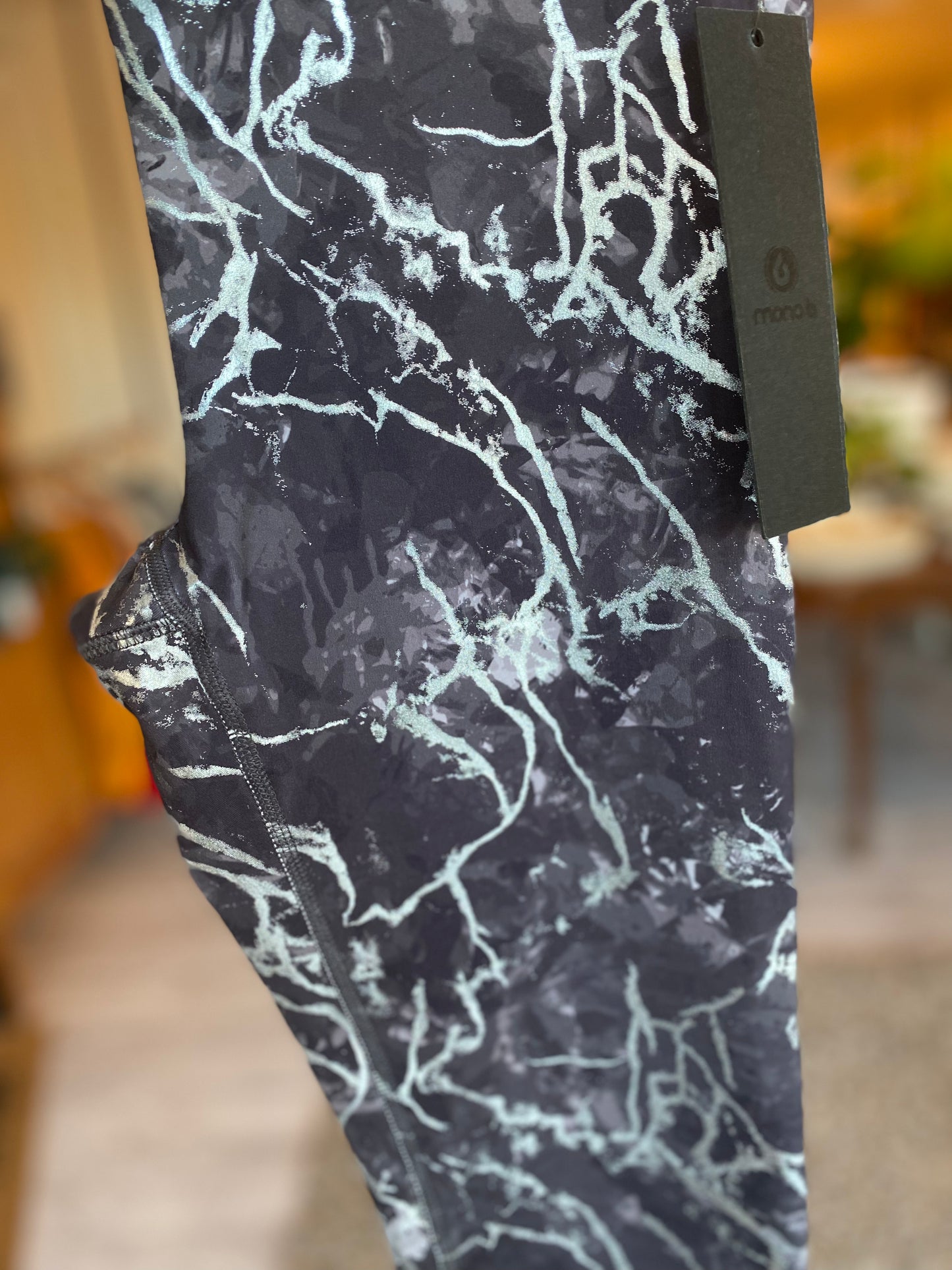 Silver Marble Swirl Mono B 4 Way Stretch Leggings