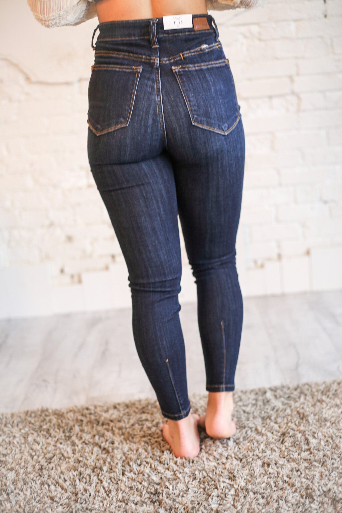 Make Me Stronger Navy Yoke Seam Skinny Judy Blue Jean