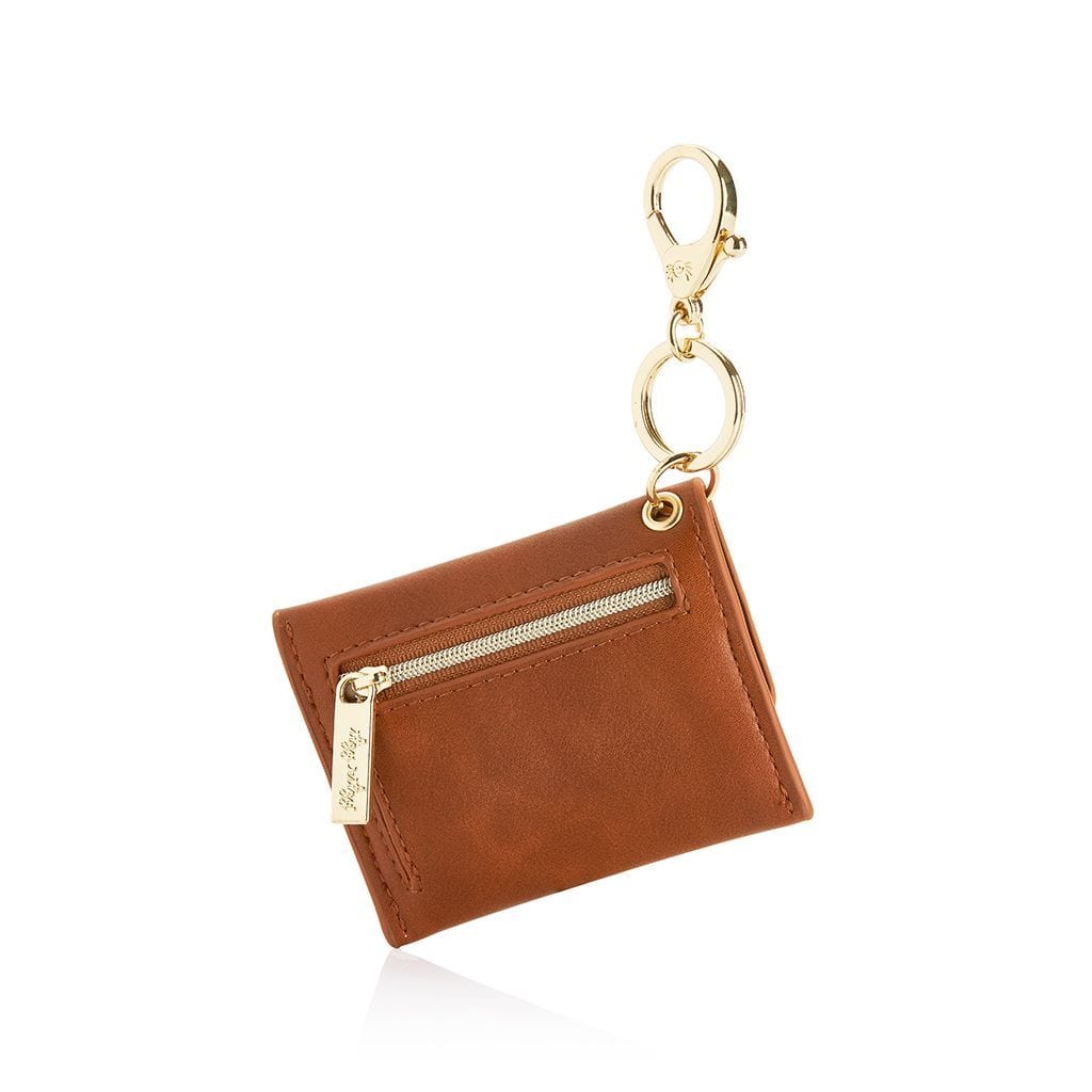 Itzy Ritzy NEW Cognac Itzy Mini Wallet™ Card Holder & Key Chain Charm
