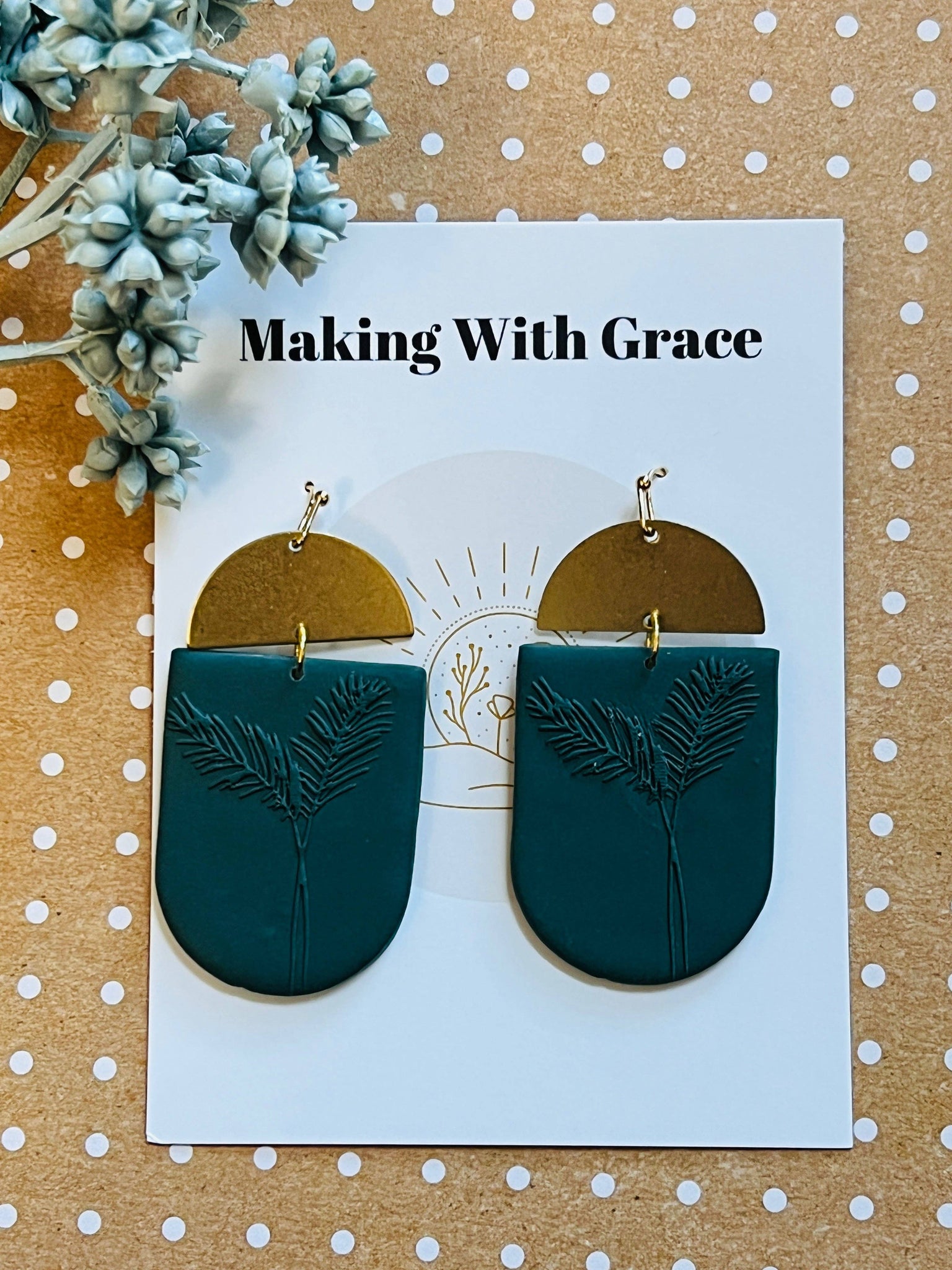 Making With Grace Palm Leaves Earrings