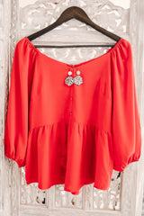 No Ship Drop Ship No Sign Of Stopping Blouse In Red Alert (GHG-S-2XL)