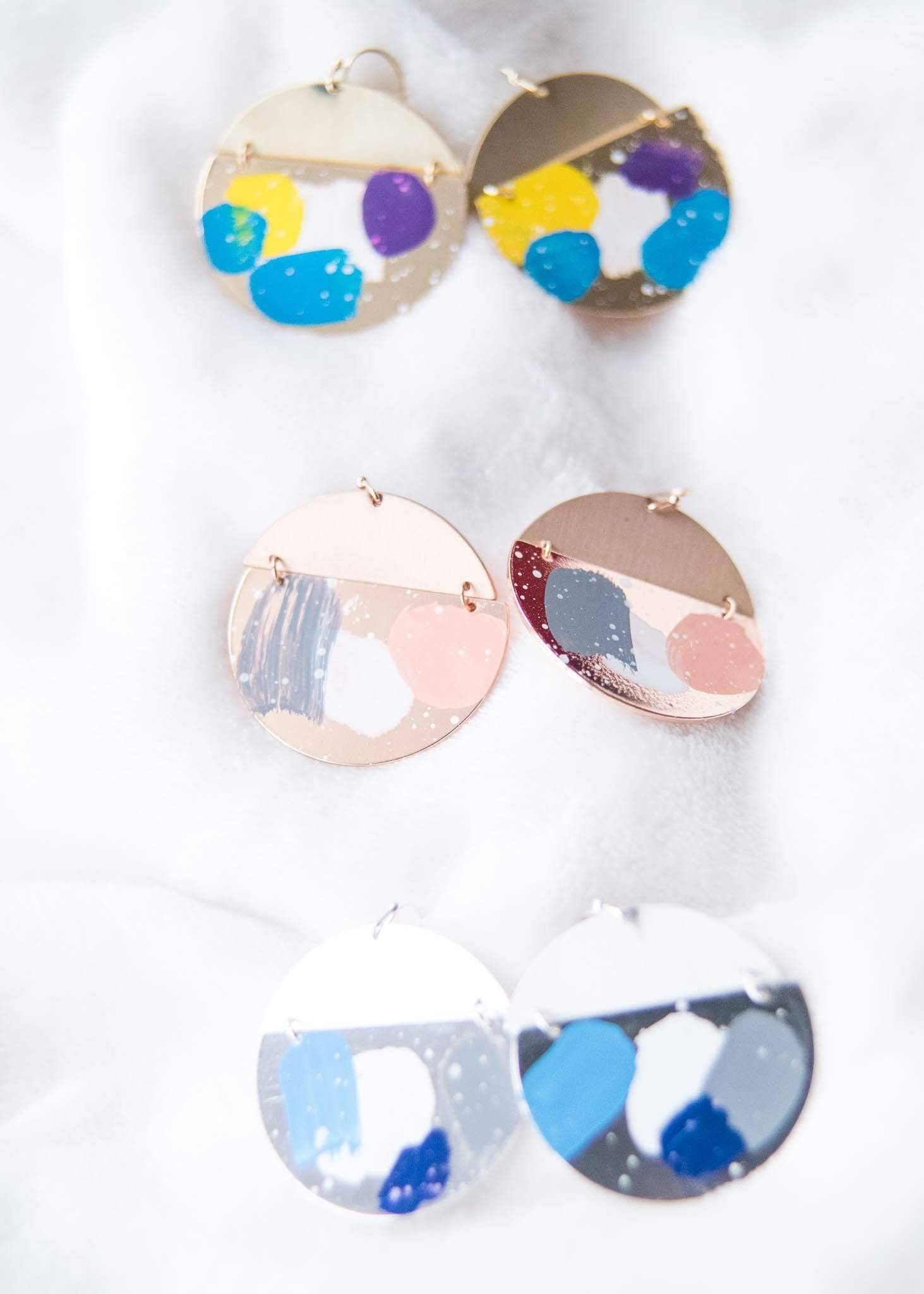 Urbanista Jewelry Paint Splash Circle Earrings